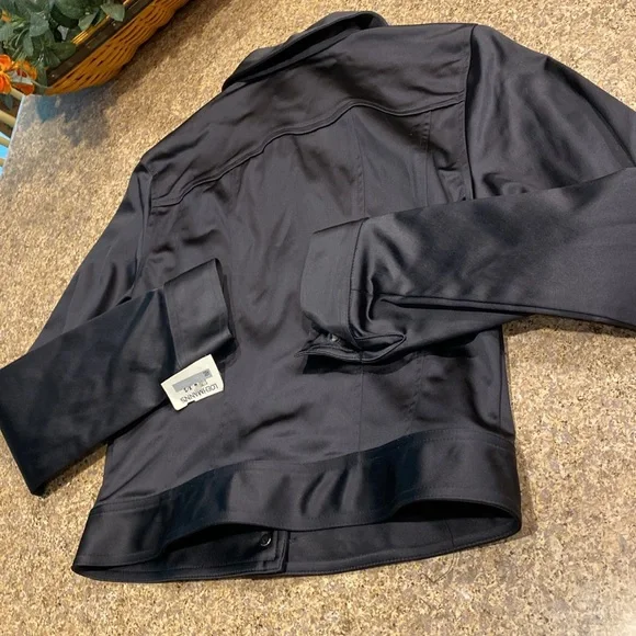 NWT ABS Evening By Allen Schwartz Satiny Jacket Petite X/S - Picture 10 of 12